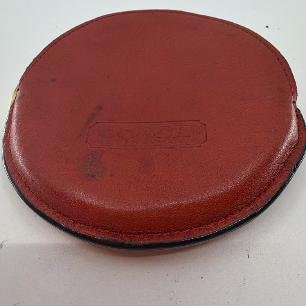 Coach Round Coin Purse Red Leather Coin Purse - Picture 2 of 6